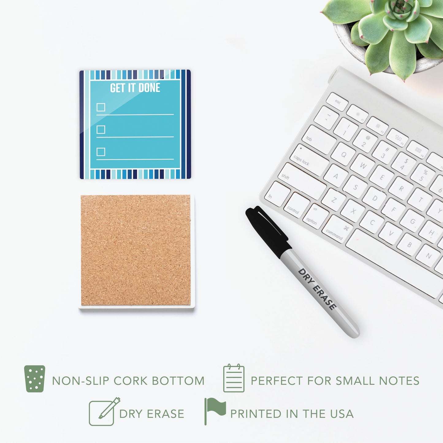 Graduation Reminders Blue Stripe Get It Done | 4x4
