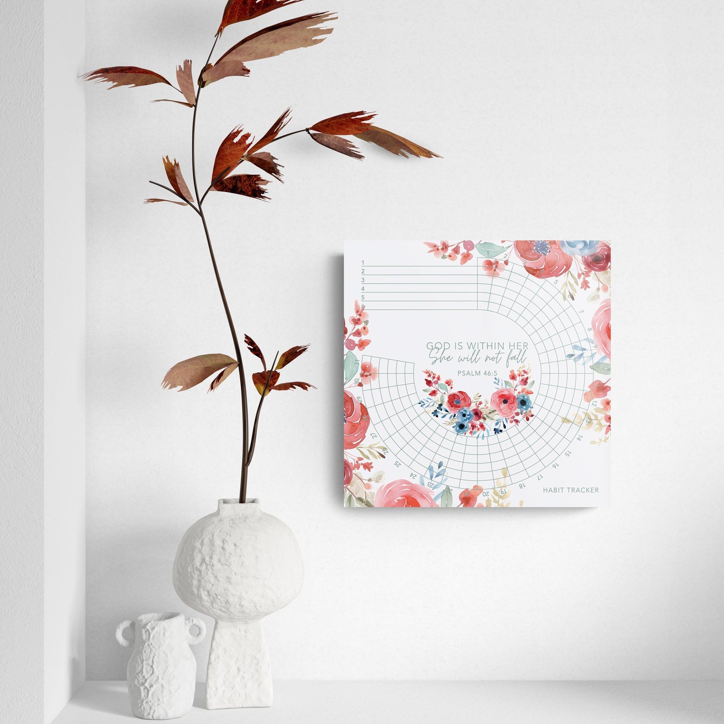 Mother's Day Tracker Floral She Will Not Fall | 8x8