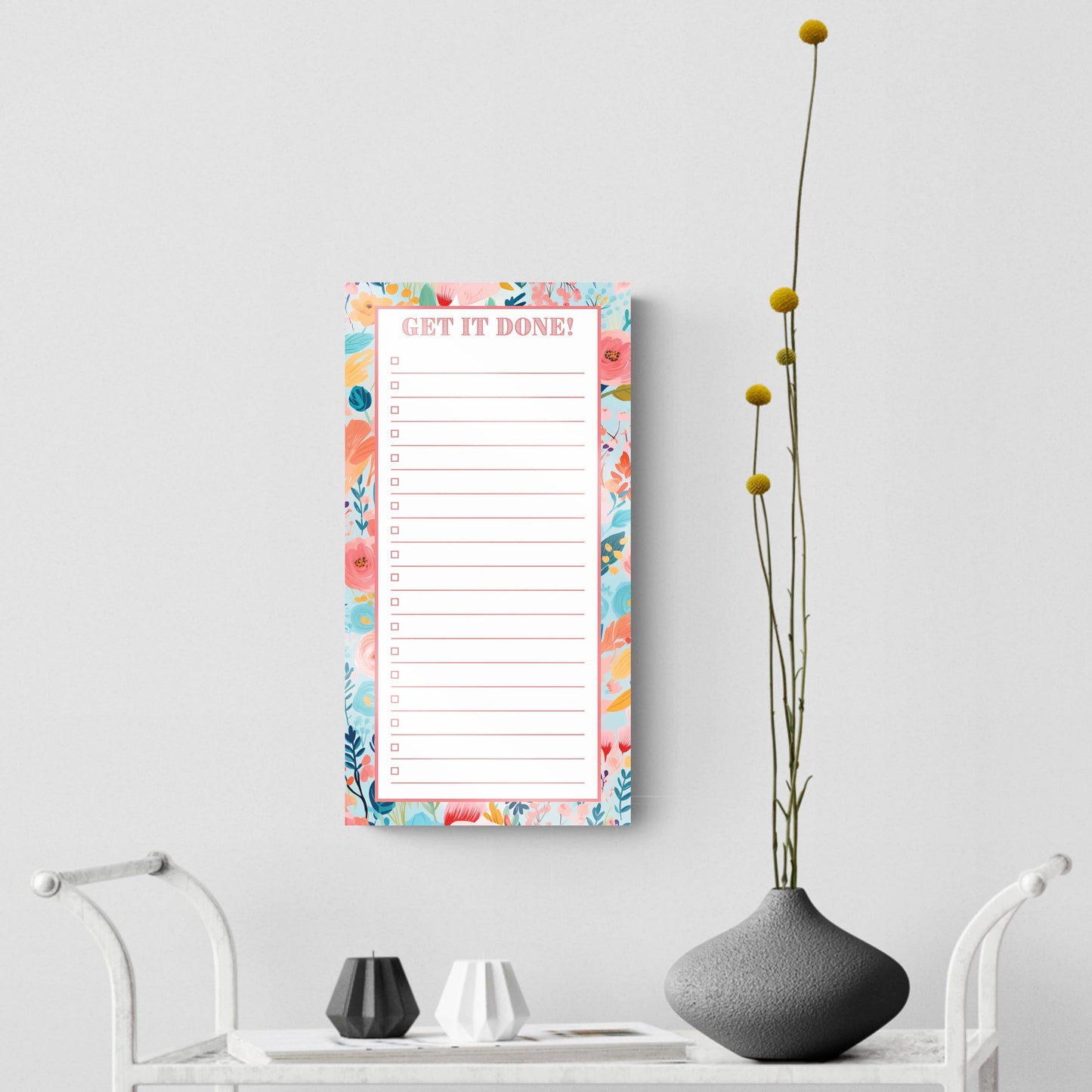 Spring Tracker Floral To Do List Get It Done! | 8x16