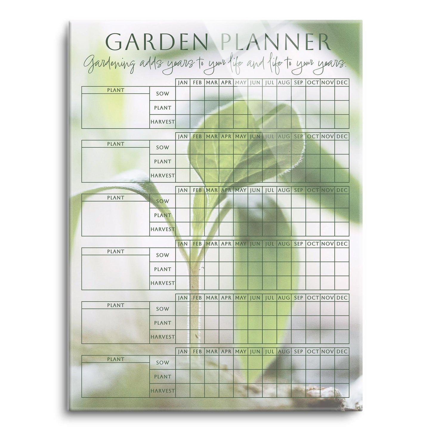 Garden Planner Life To Your Years Green Seedling | 12x16