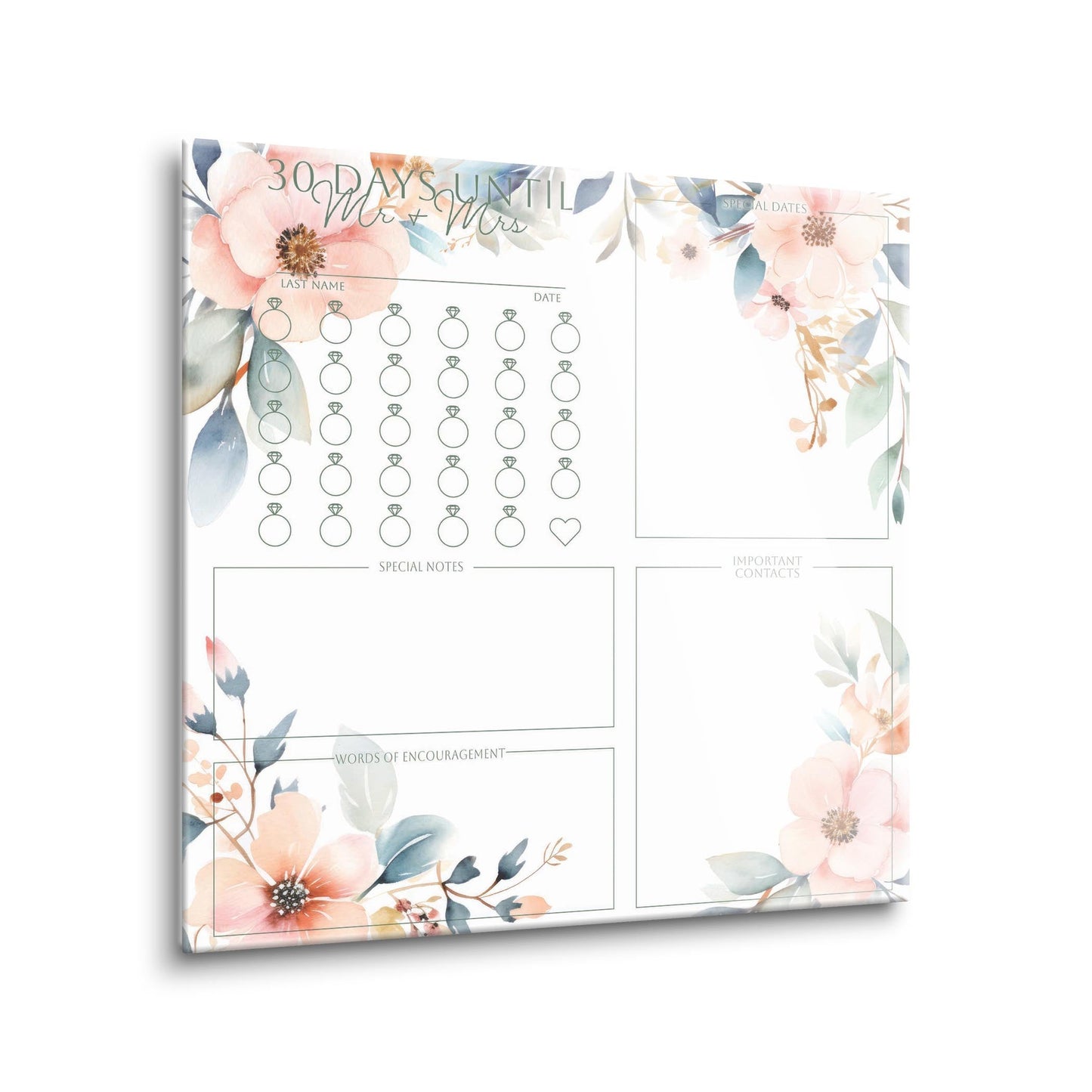 Floral Wedding Tracker | 12x12