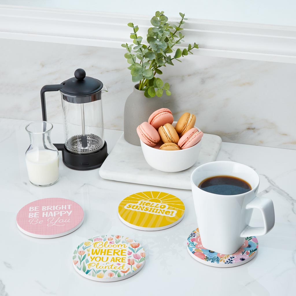 Spring Offset Circle Coaster Set | 4x4