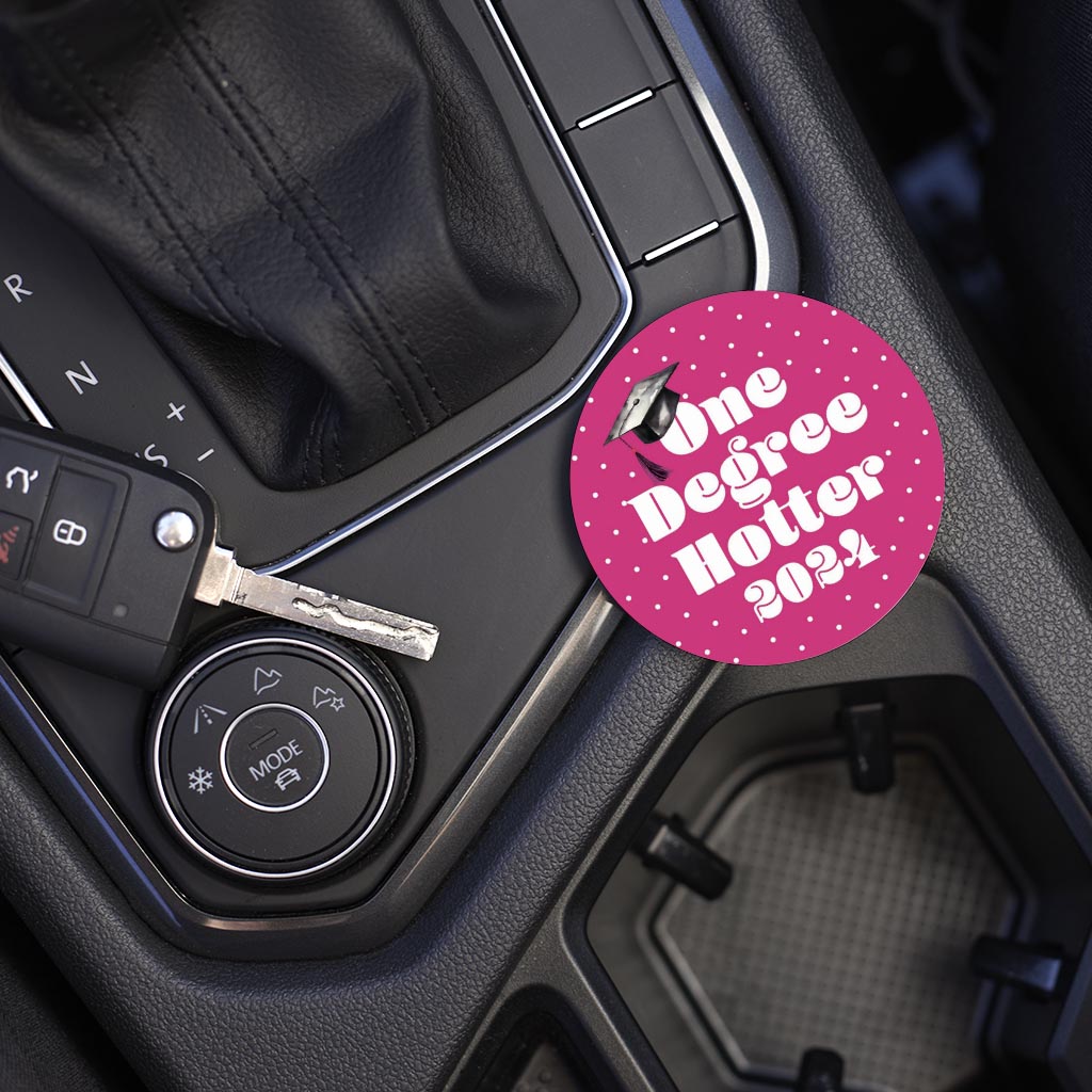 Graduation 2024 One Degree Hotter Pink Polka Dot | 2.65x2.65