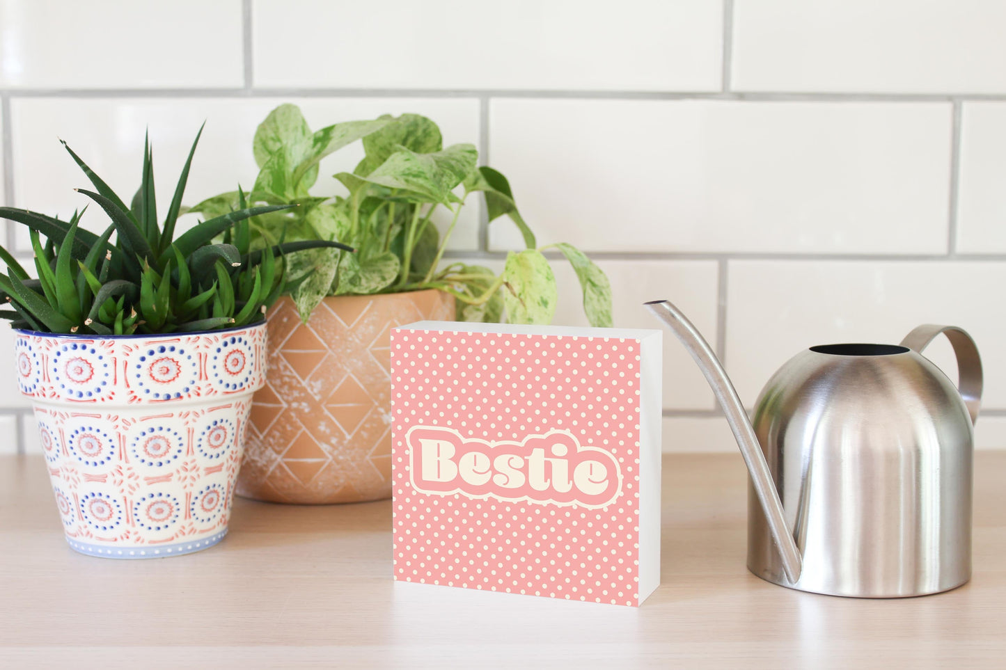 Valentine's Day Bestie Pink Polka Dot | 5x5