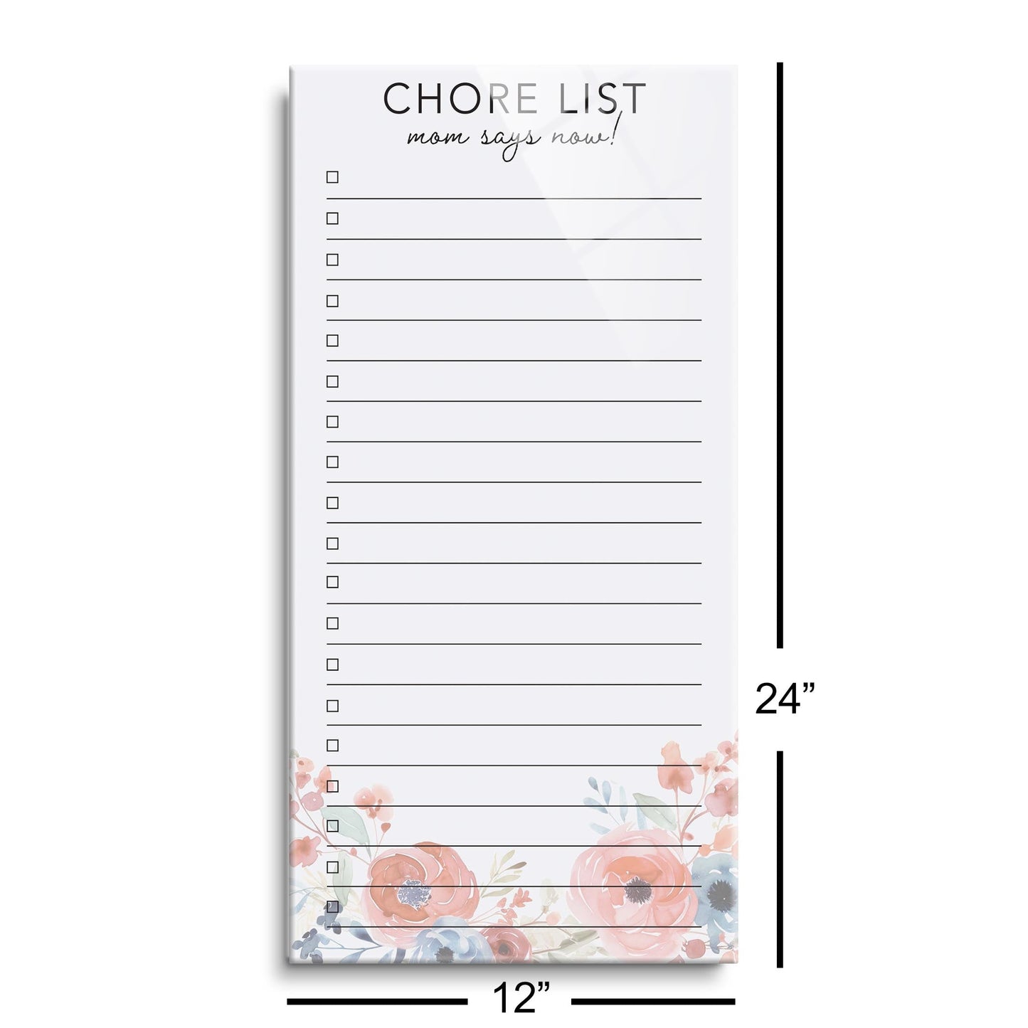 Mother's Day Tracker Floral Chore List | 12x24