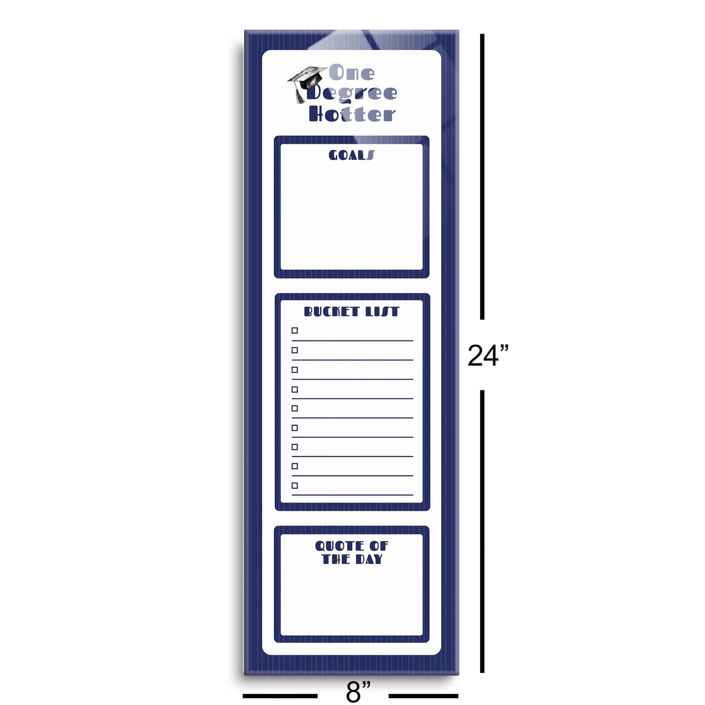 Graduation Tracker Navy Stripe Degree Hotter | 8x24