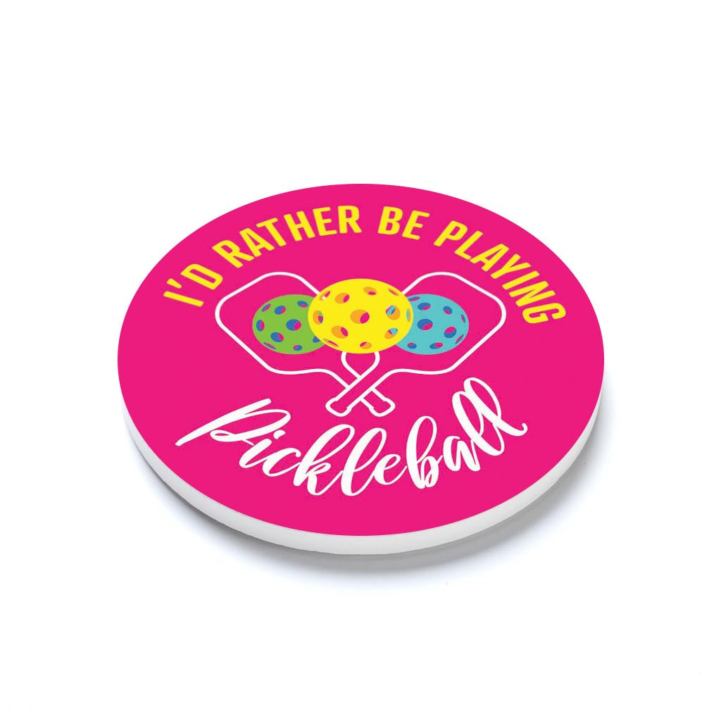 Neon Pickleball I'd Rather Be Playing Pickleball | 4x4