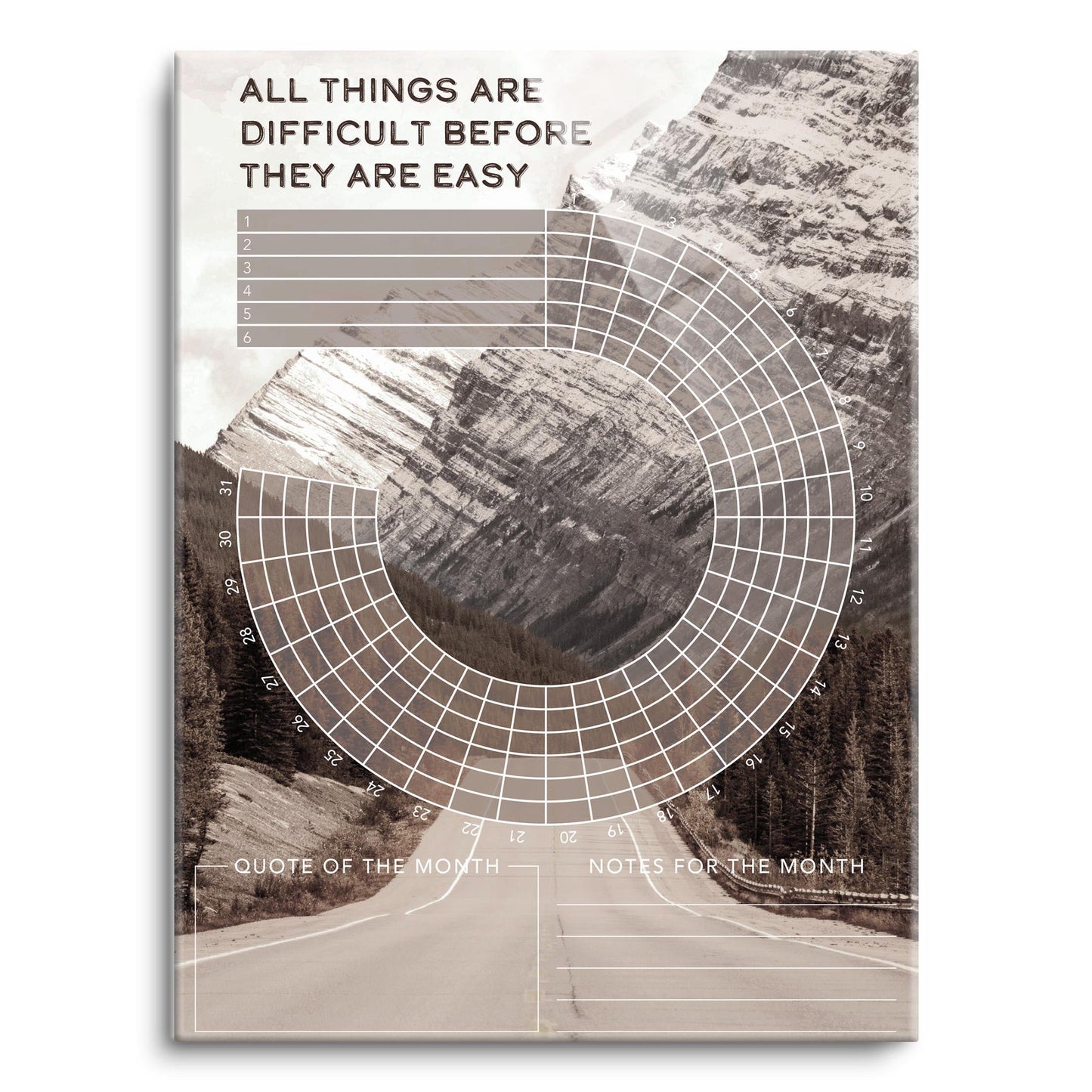 Mountain Road Habit Tracker All Things | 12x16