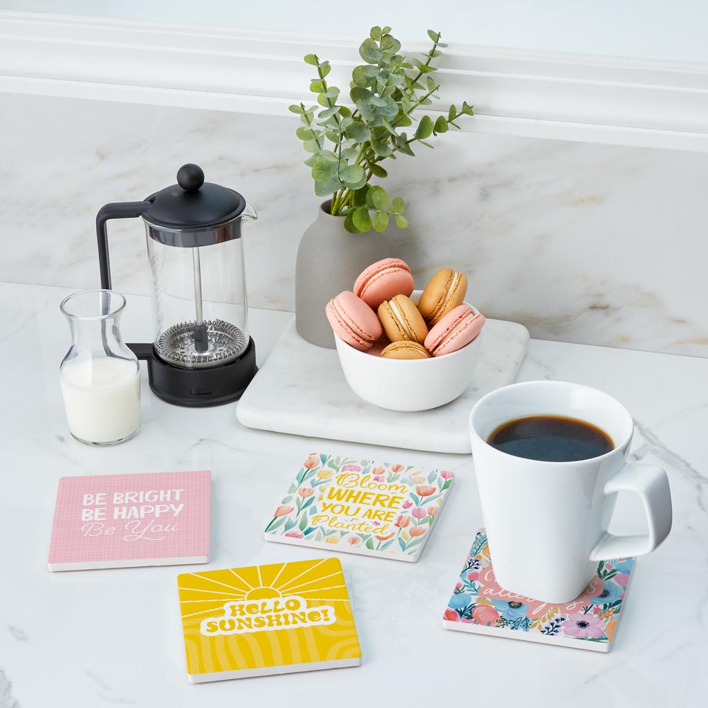 Spring Offset Square Coaster Set | 4x4