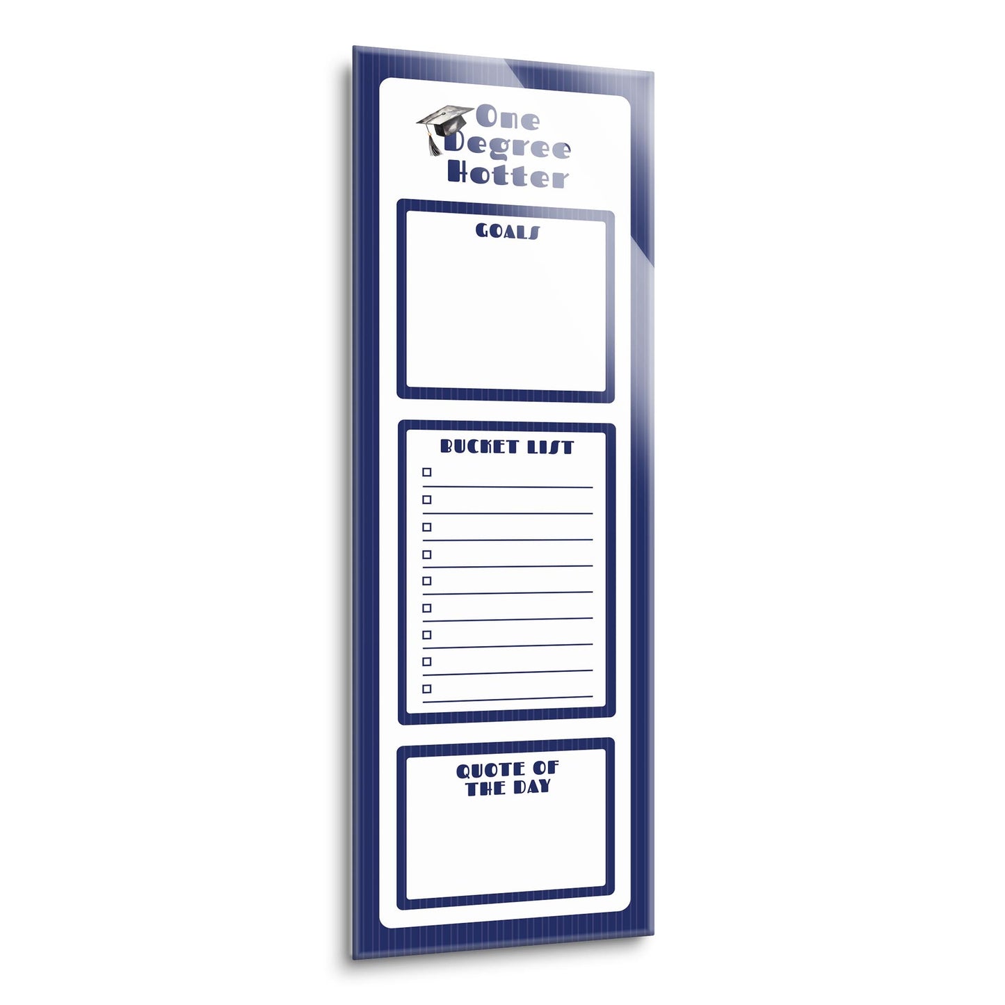 Graduation Tracker Navy Stripe Degree Hotter | 8x24