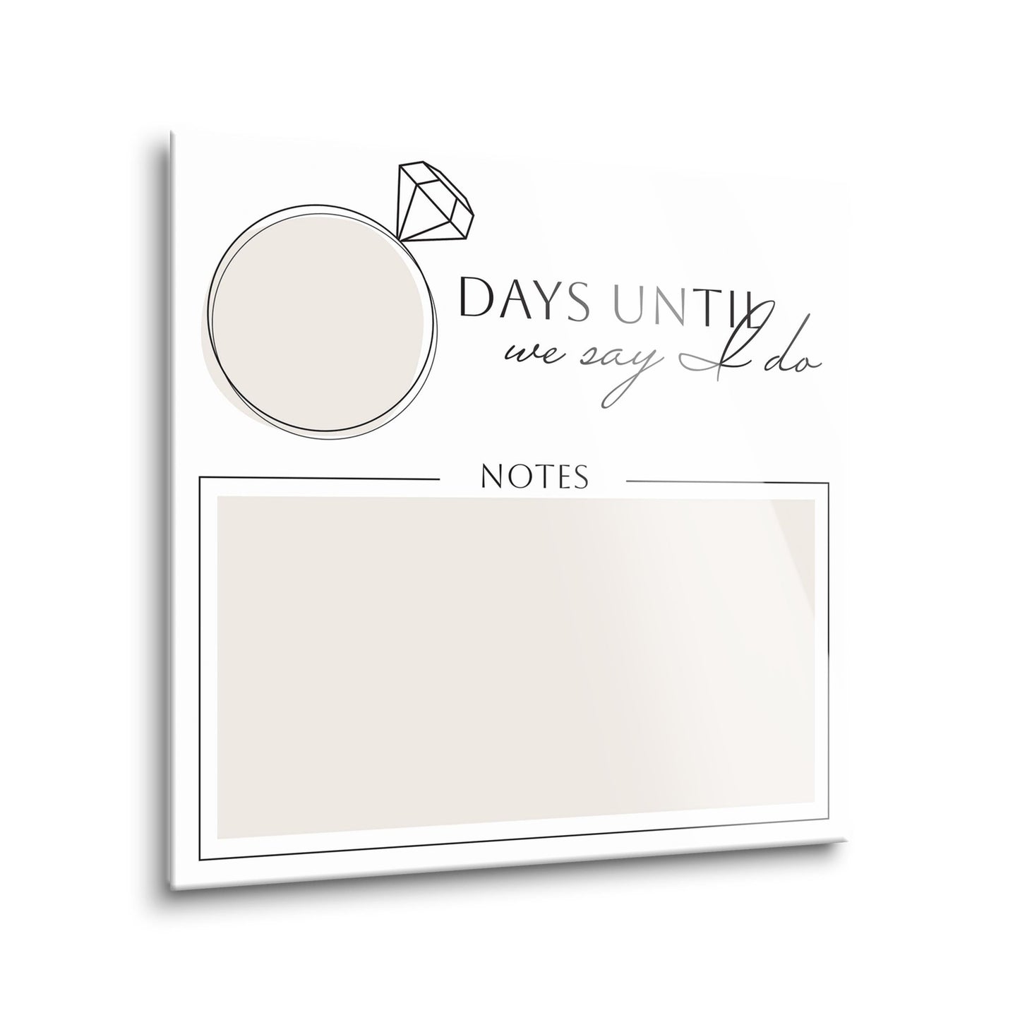 Minimalistic Beige Wedding Countdown with Notes | 8x8