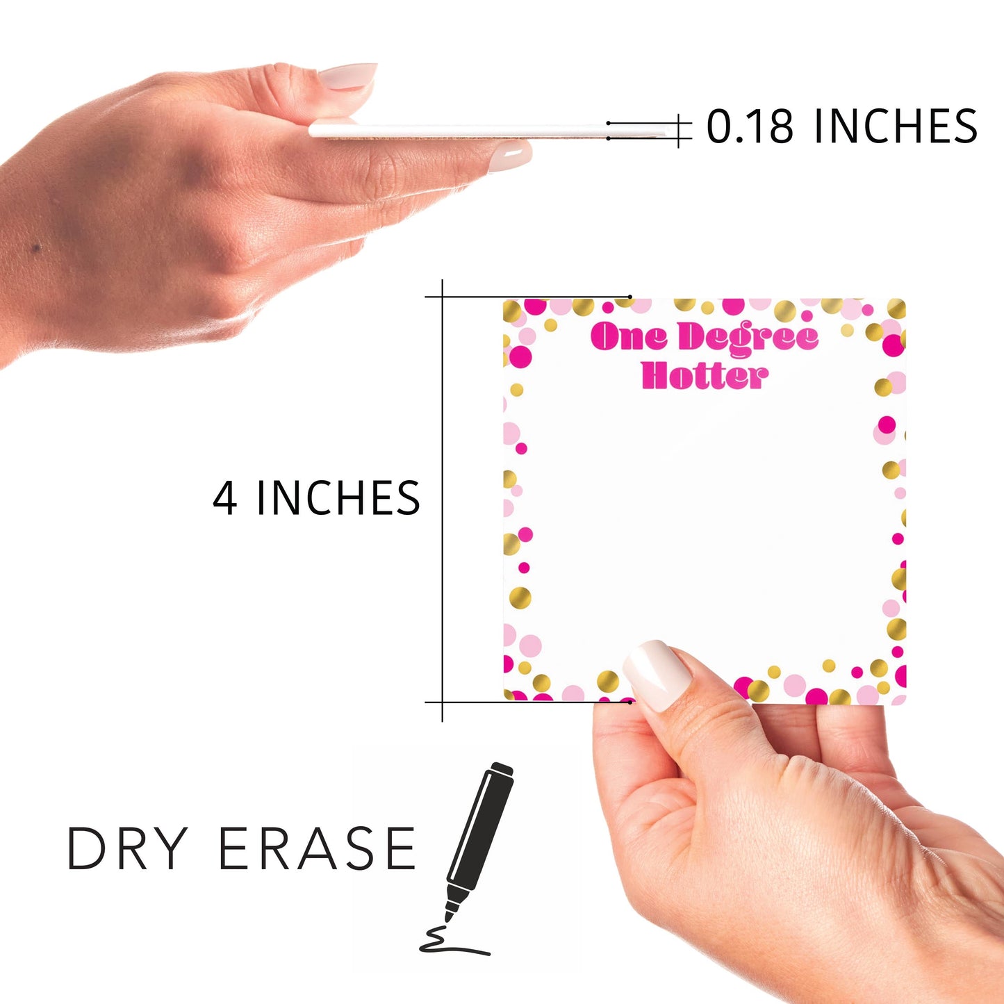 Graduation Reminders Pink Confetti Degree Hotter | 4x4