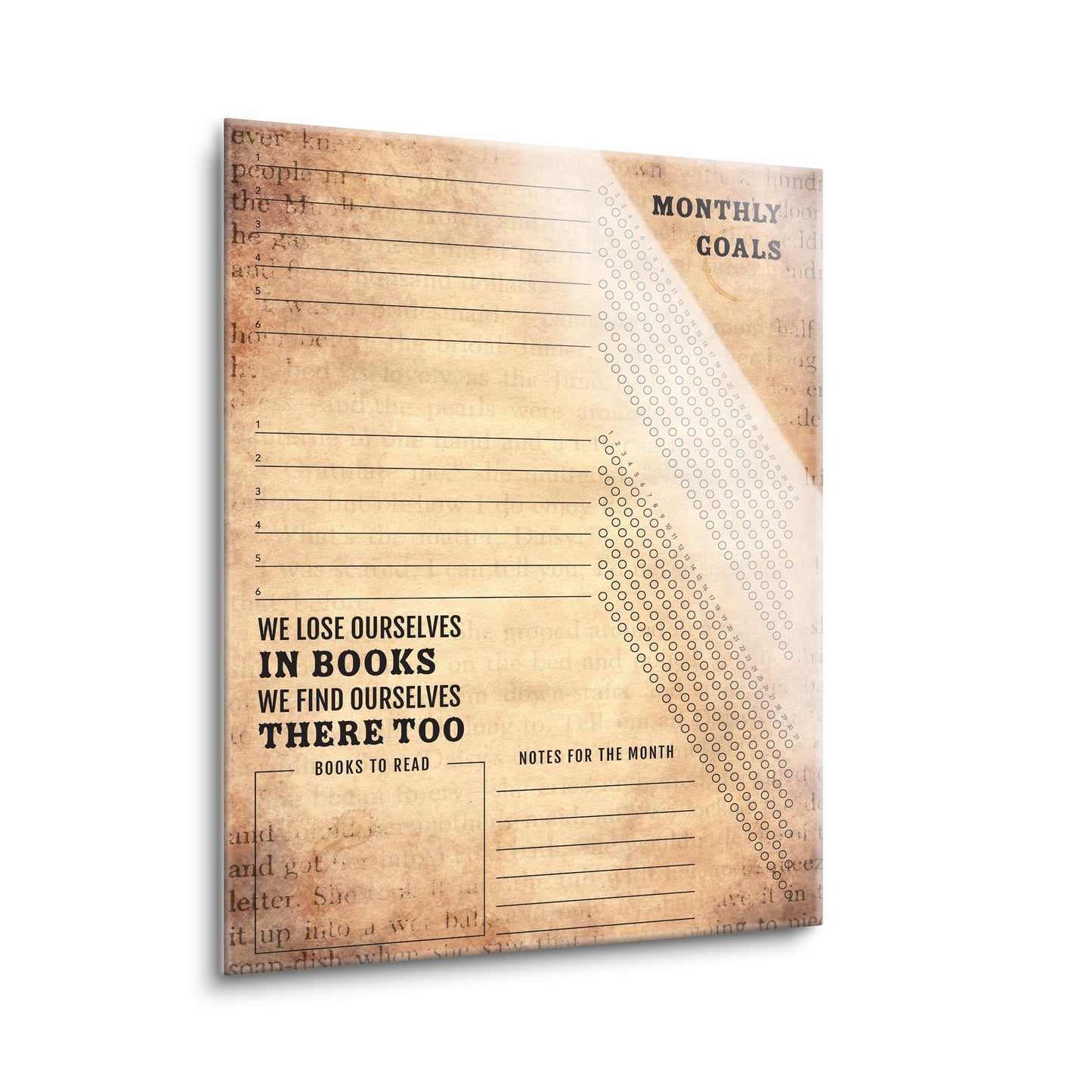 Book Habit Tracker We Lose Ourselves | 12x16