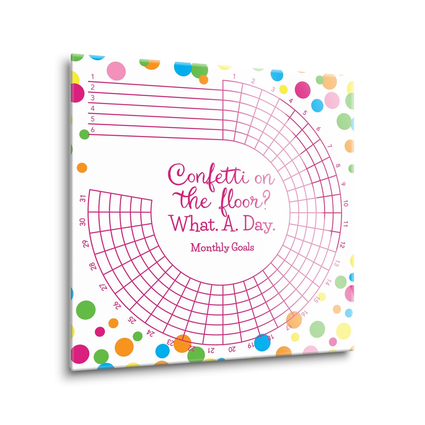 White Confetti Habit Tracker | 8x8