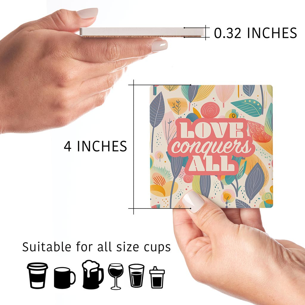 Valentine's Offset Square Coaster Set | 4x4