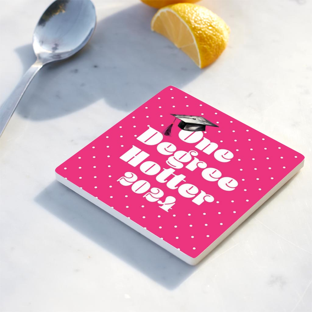 Graduation 2024 One Degree Hotter Pink Polka Dot | 4x4