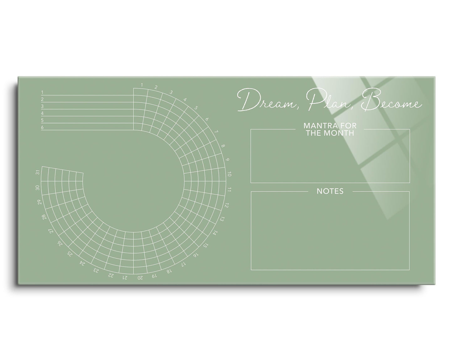 Minimalistic Sage Green Self Care Habit Tracker | 24x12