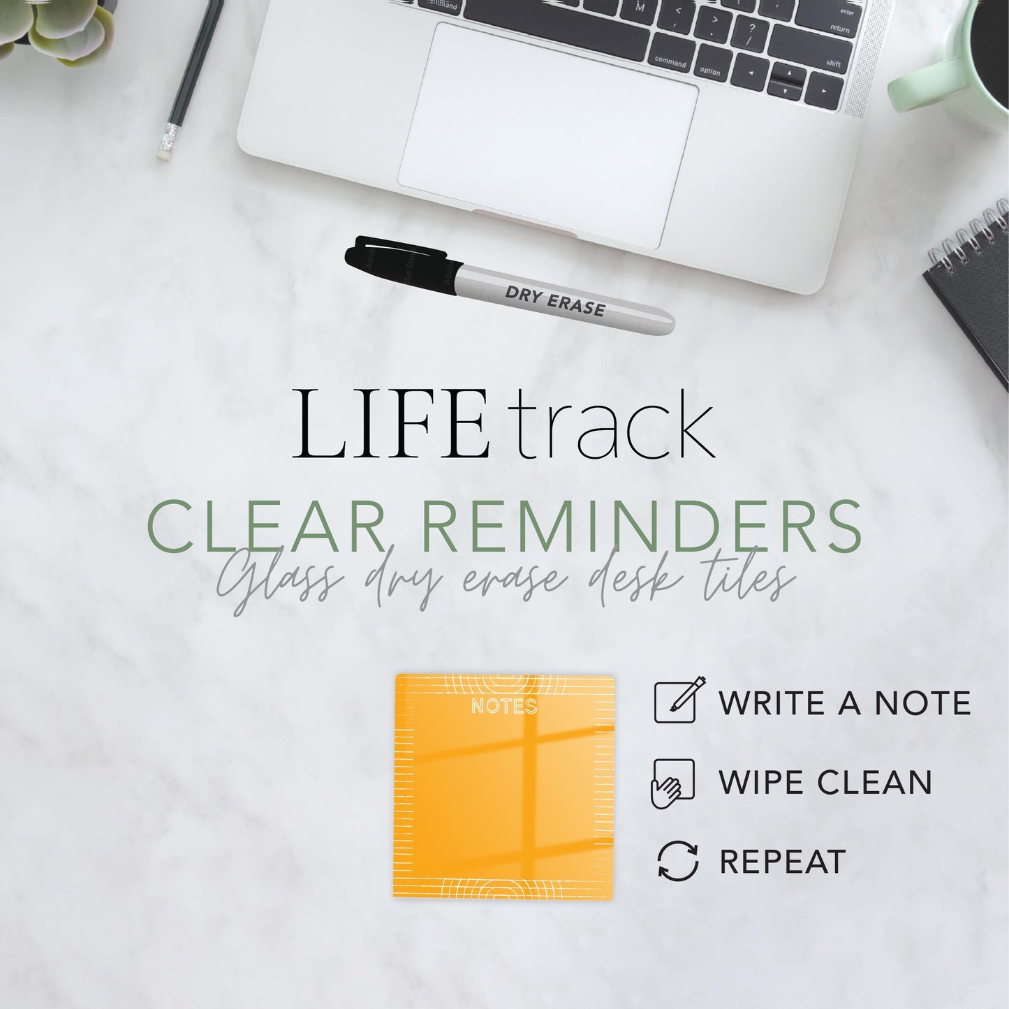 Neon Notes Line and Circle Pattern on Orange | 4x4