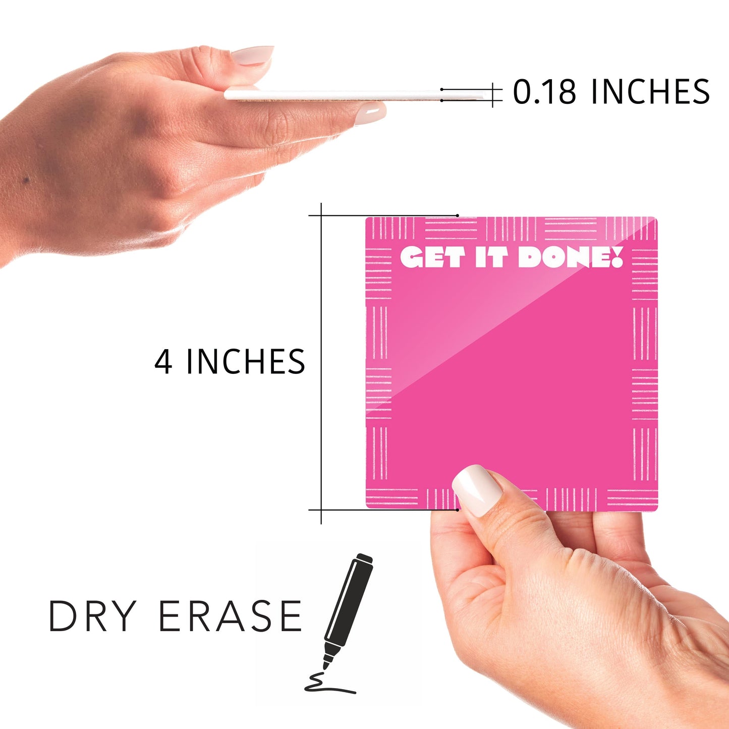 Neon Notes Hatch Pattern on Pink | 4x4