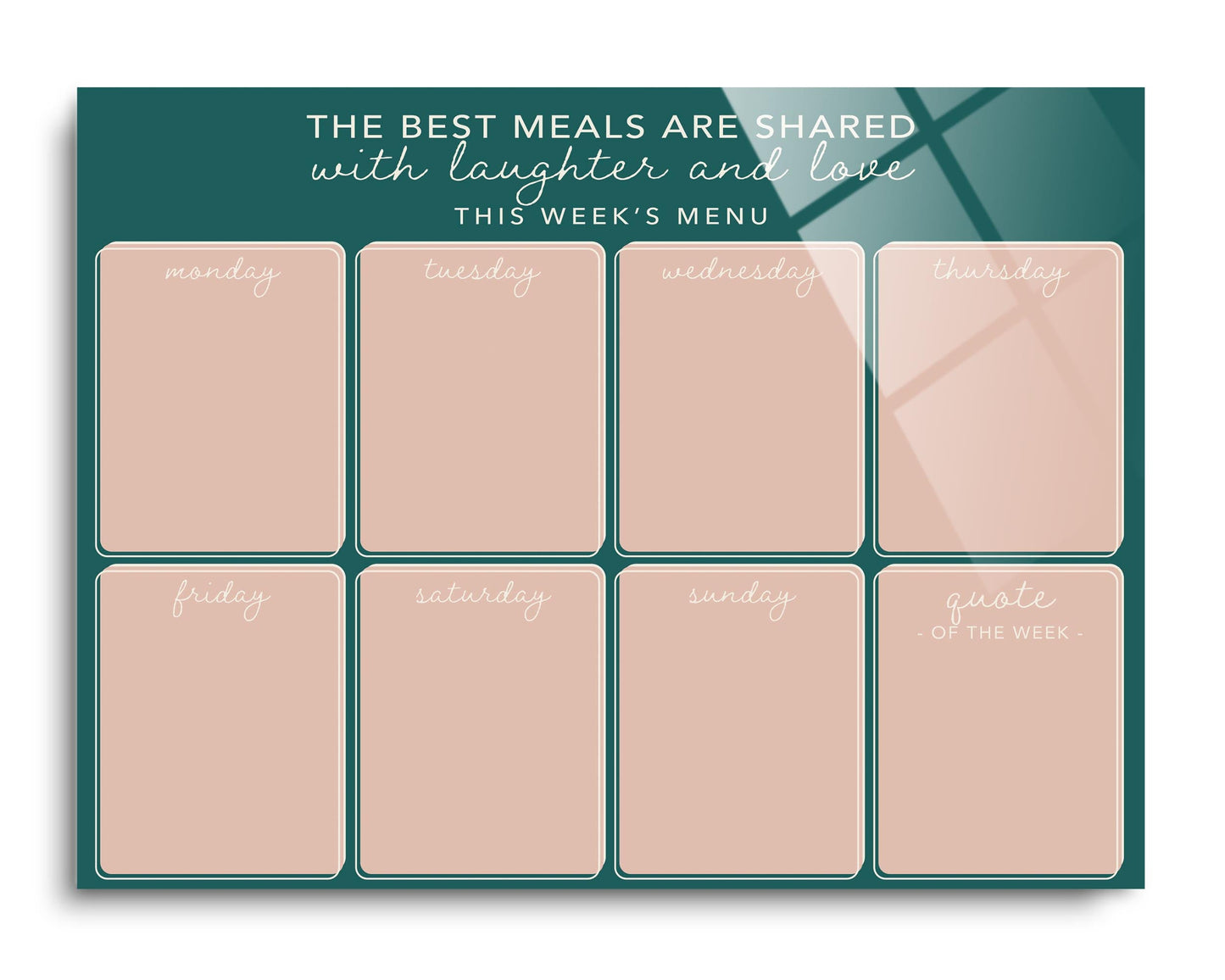 Minimalistic Green and Pink Menu Board | 16x12