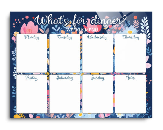 Spring Tracker Floral Menu What's For Dinner | 16x12