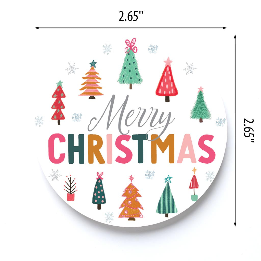 Car Coaster Whimsy Wonderland Bright Merry Christmas 2 | 2.65x2.65
