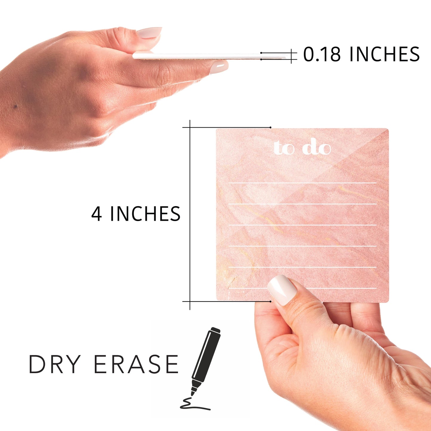 Retro Pastel Notes Pink Marble | 4x4