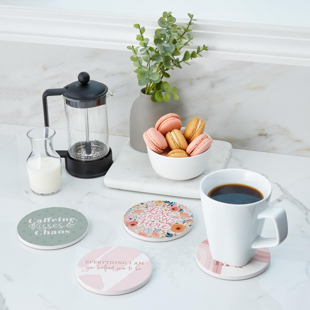 Mother's Day Offset Circle Coaster Set | 4x4
