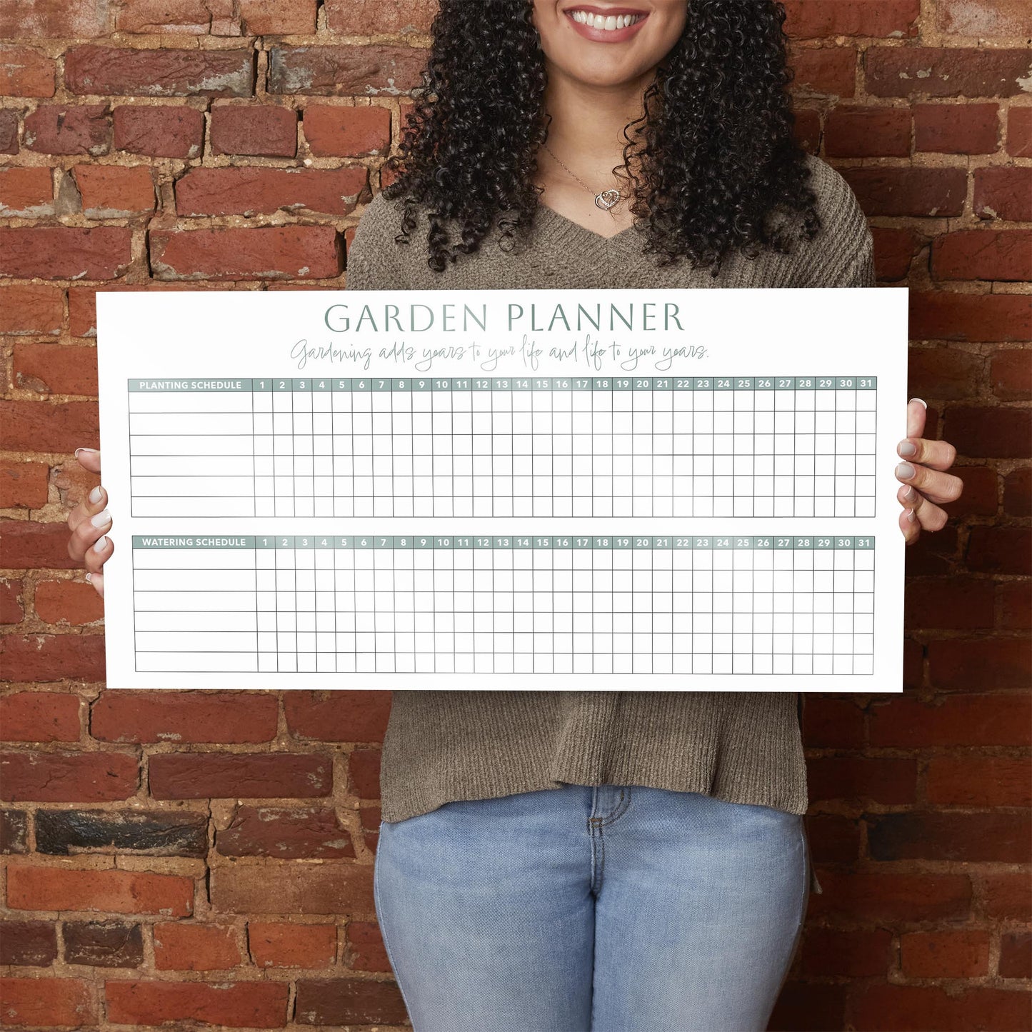 Garden Planner White and Green | 24x12