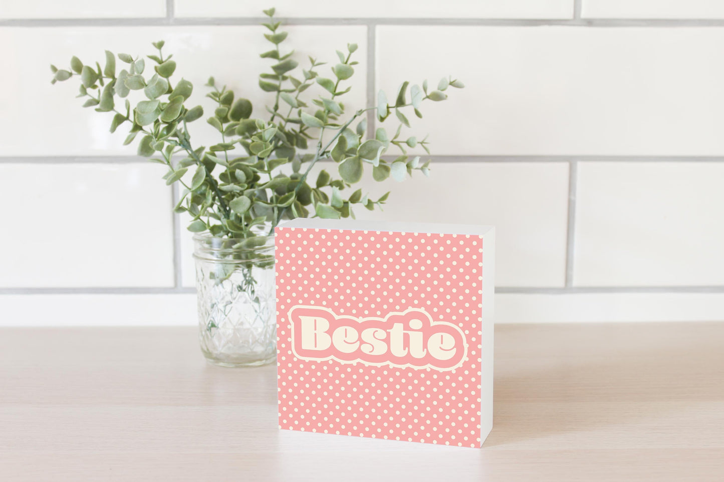 Valentine's Day Bestie Pink Polka Dot | 5x5