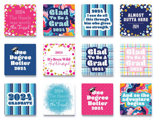 Graduation 2024 Square Coaster Pre-Pack | 48 Pieces