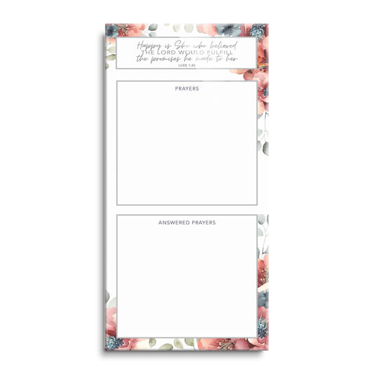 Floral Happy Is She Prayer Tracker | 12x24