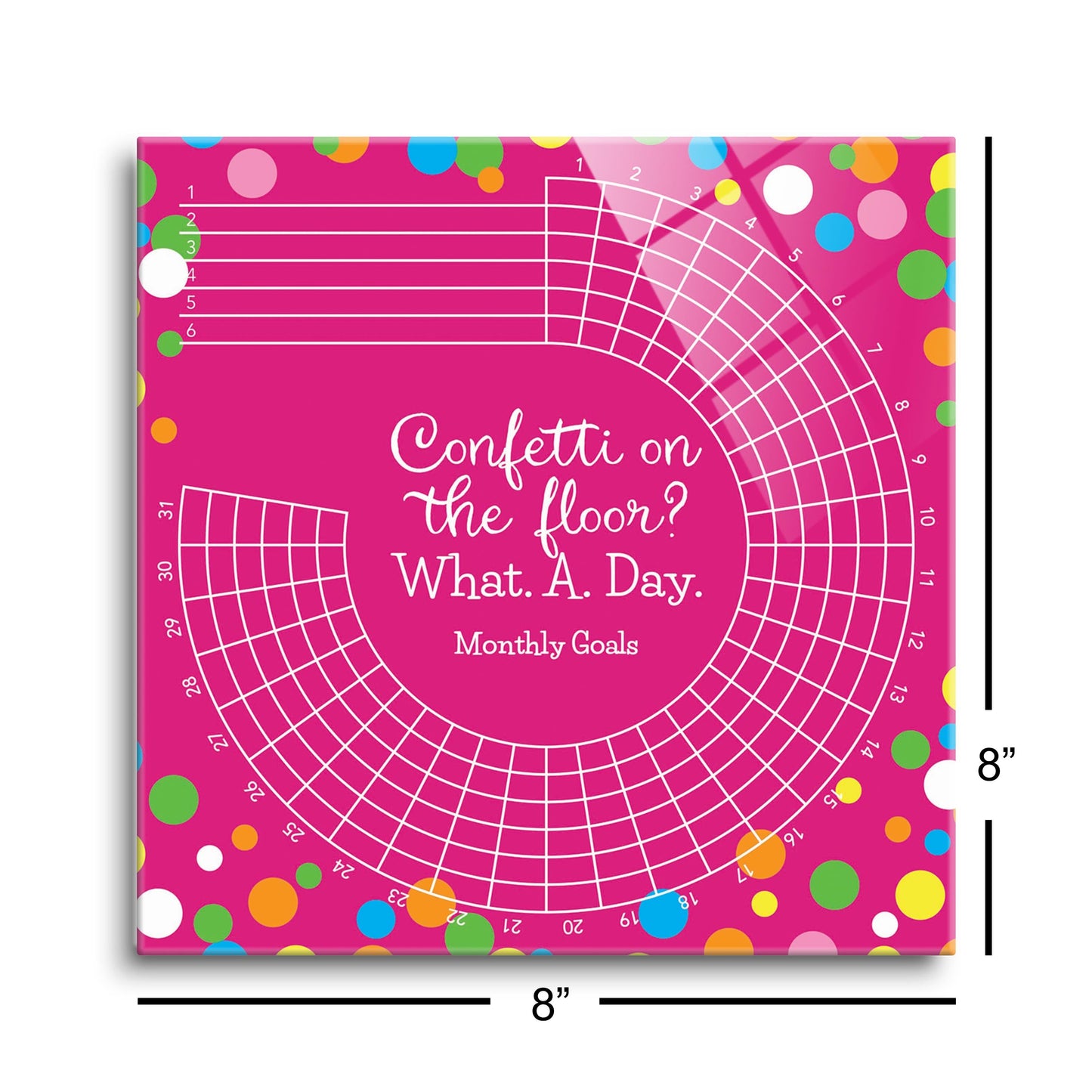 Pink Confetti Habit Tracker | 8x8