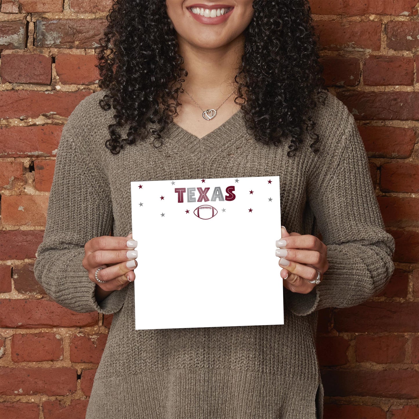 Clairmont & Co Game Day Stars Texas Note Board | 8x8