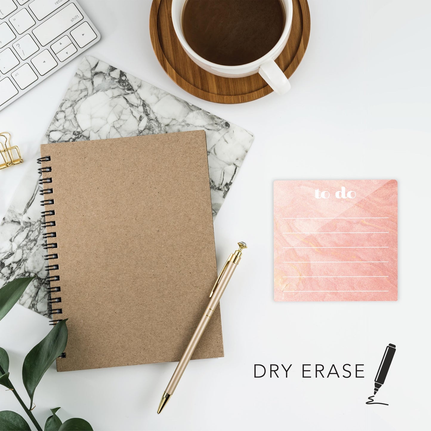Retro Pastel Notes Pink Marble | 4x4