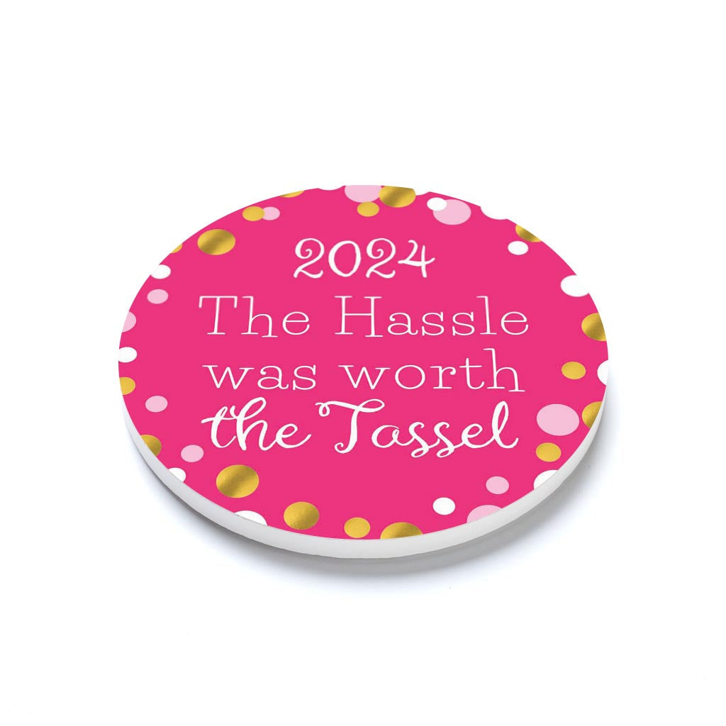 Graduation 2024 Worth The Tassel Pink Confetti | 4x4