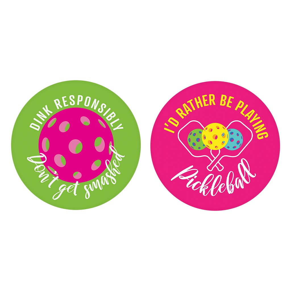 Neon Pickleball Dink Responsibly & I'd Rather | 2.65x2.65