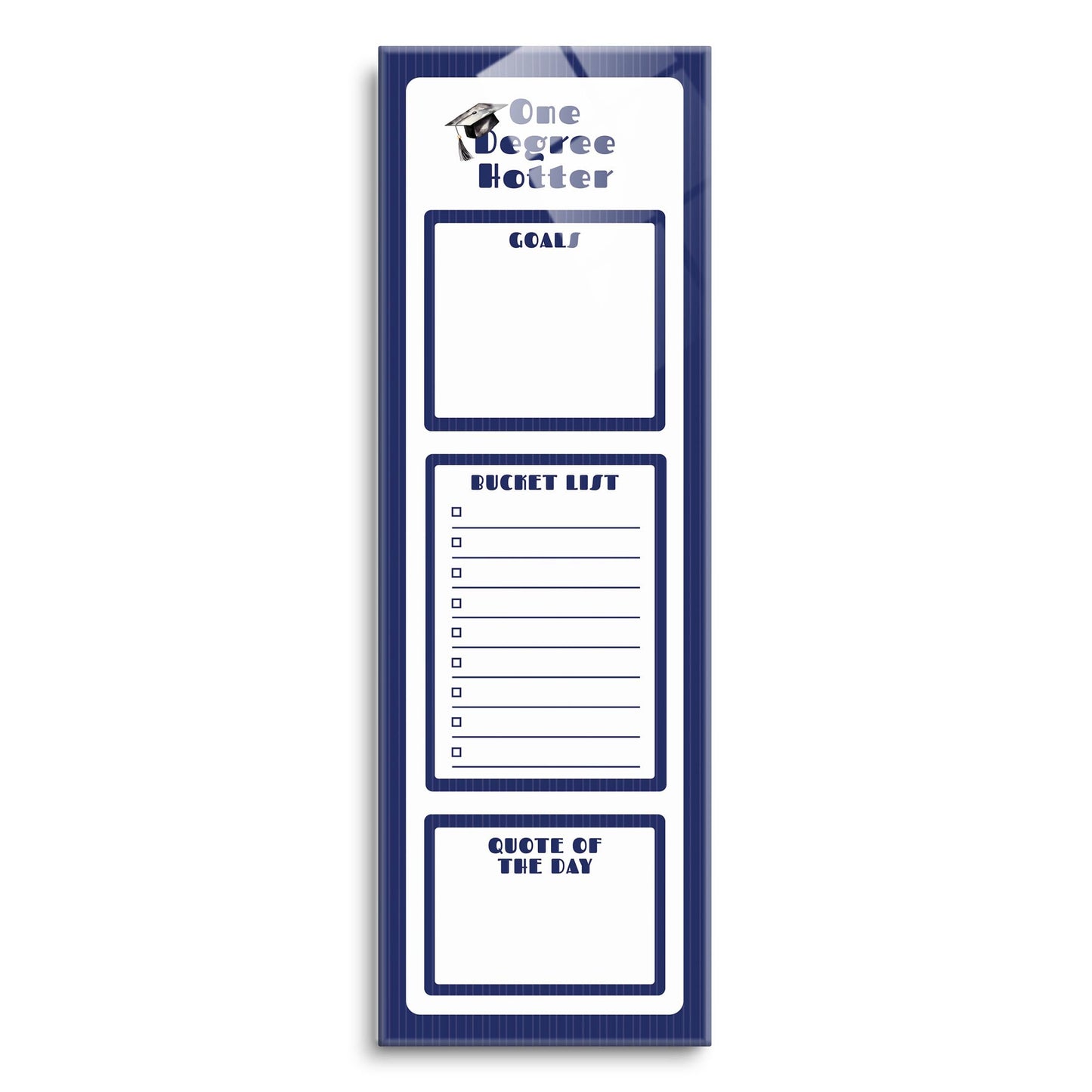 Graduation Tracker Navy Stripe Degree Hotter | 8x24