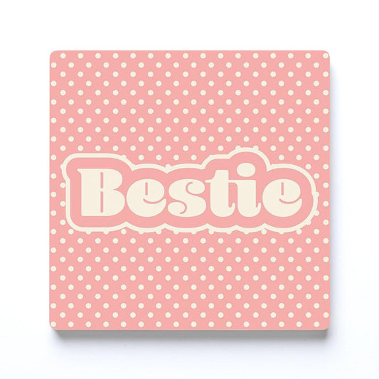 Valentine's Day Bestie Pink Polka Dot | 4x4