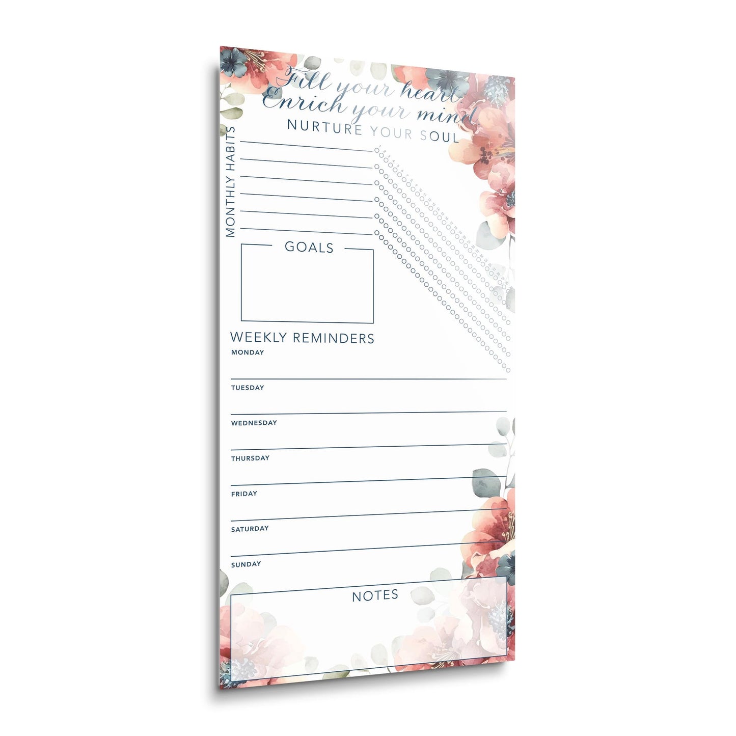 Floral Nurture Your Soul Habit Tracker | 12x24
