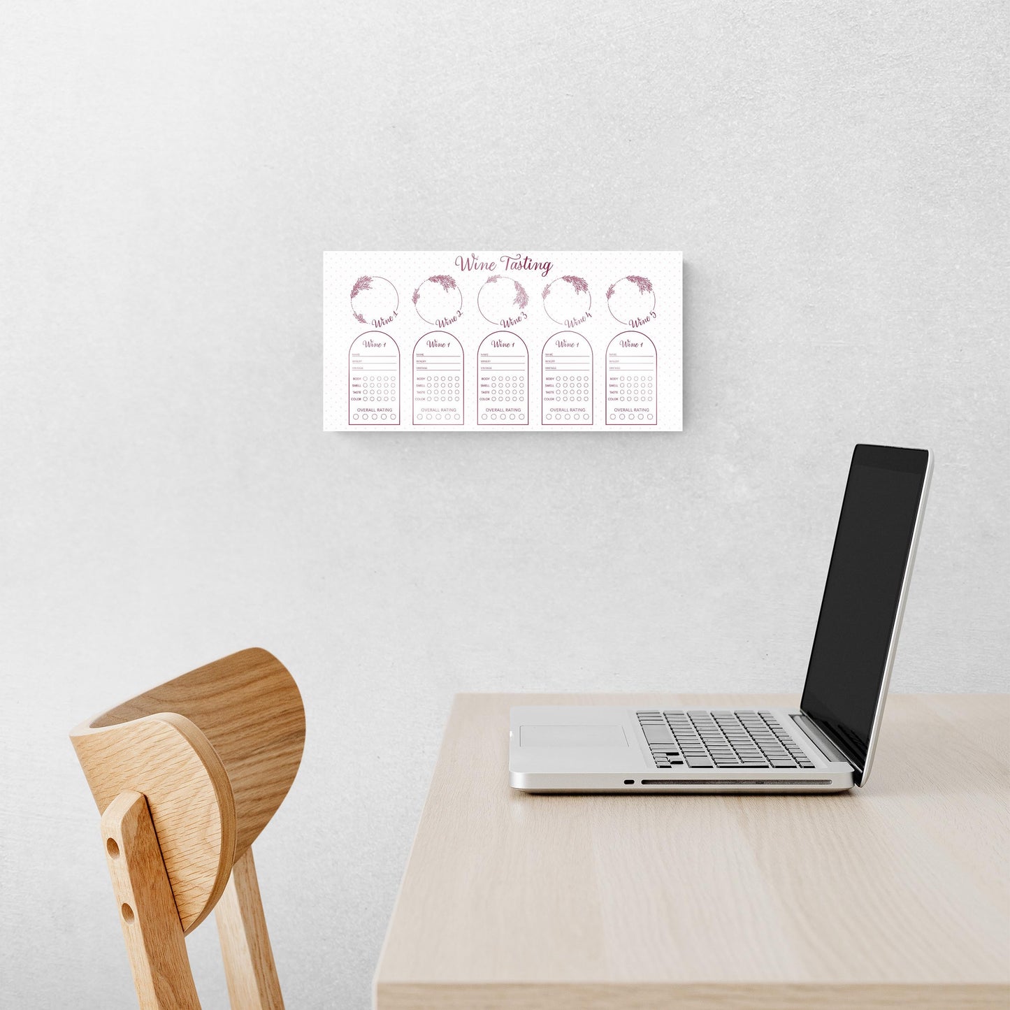 Wine Tasting Tracker White | 16x8