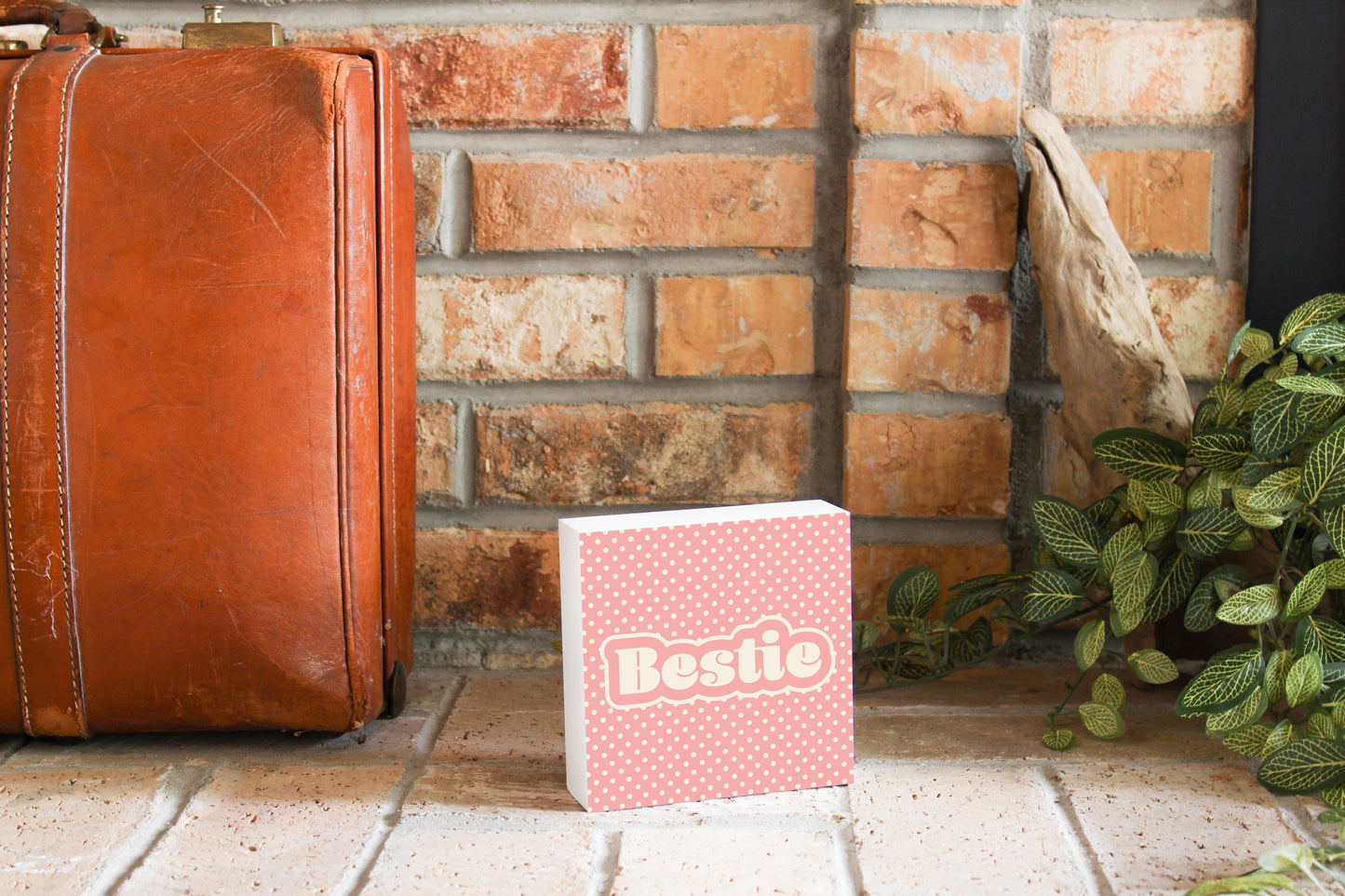 Valentine's Day Bestie Pink Polka Dot | 5x5