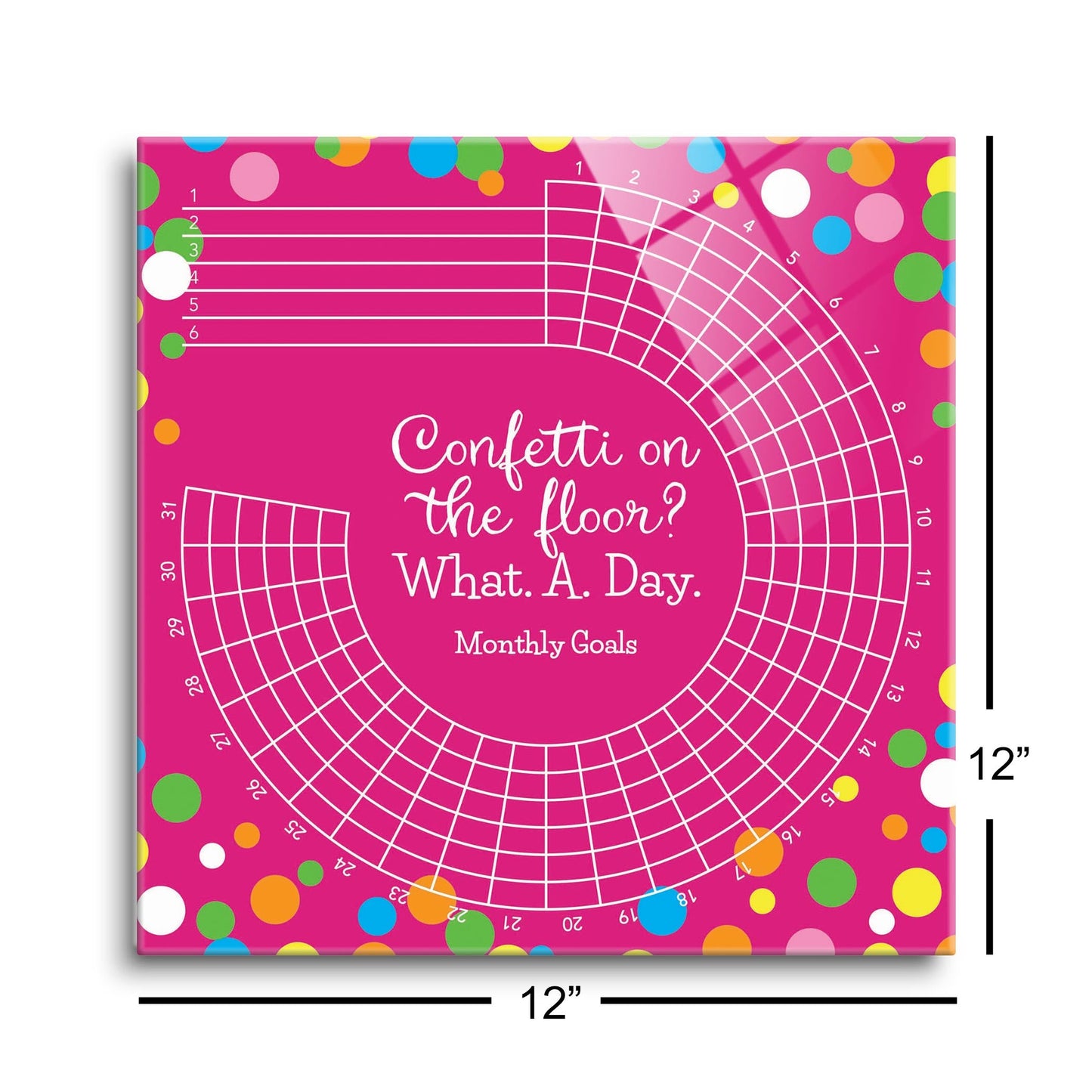 Pink Confetti Habit Tracker | 12x12