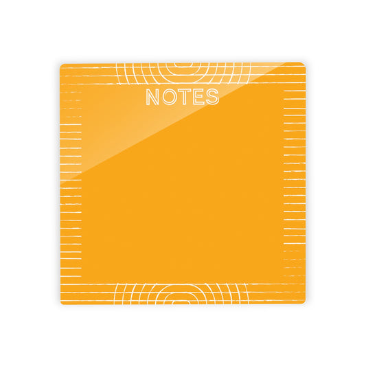 Neon Notes Line and Circle Pattern on Orange | 4x4