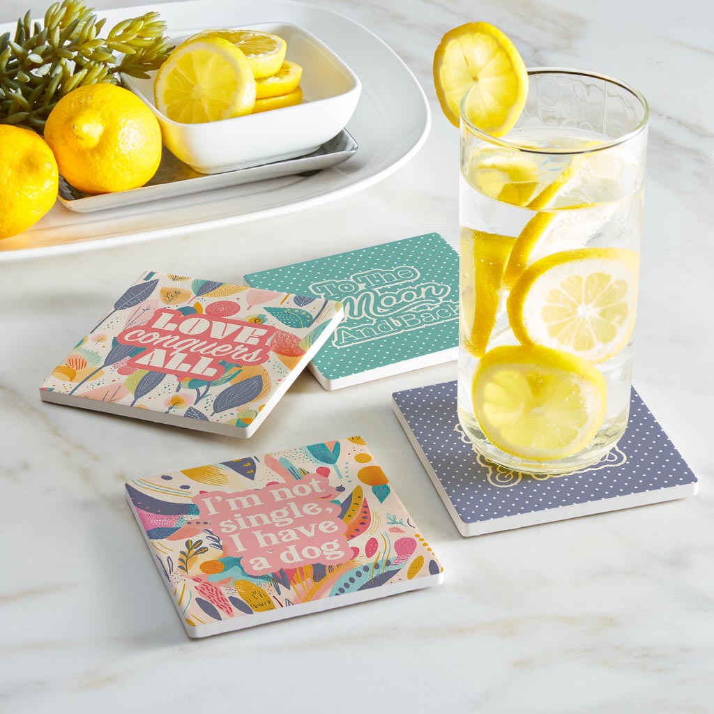 Valentine's Offset Square Coaster Set | 4x4