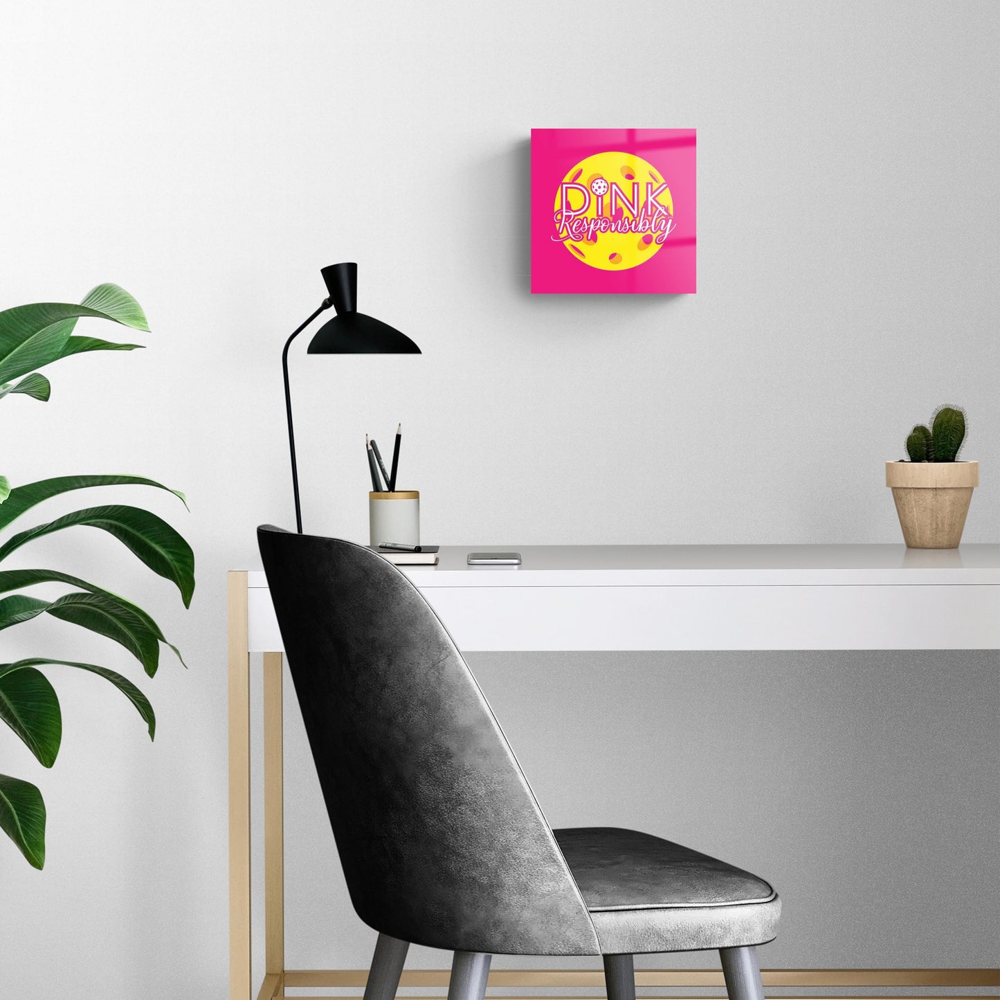Neon Pickleball Dink Responsibly Pink | 8x8