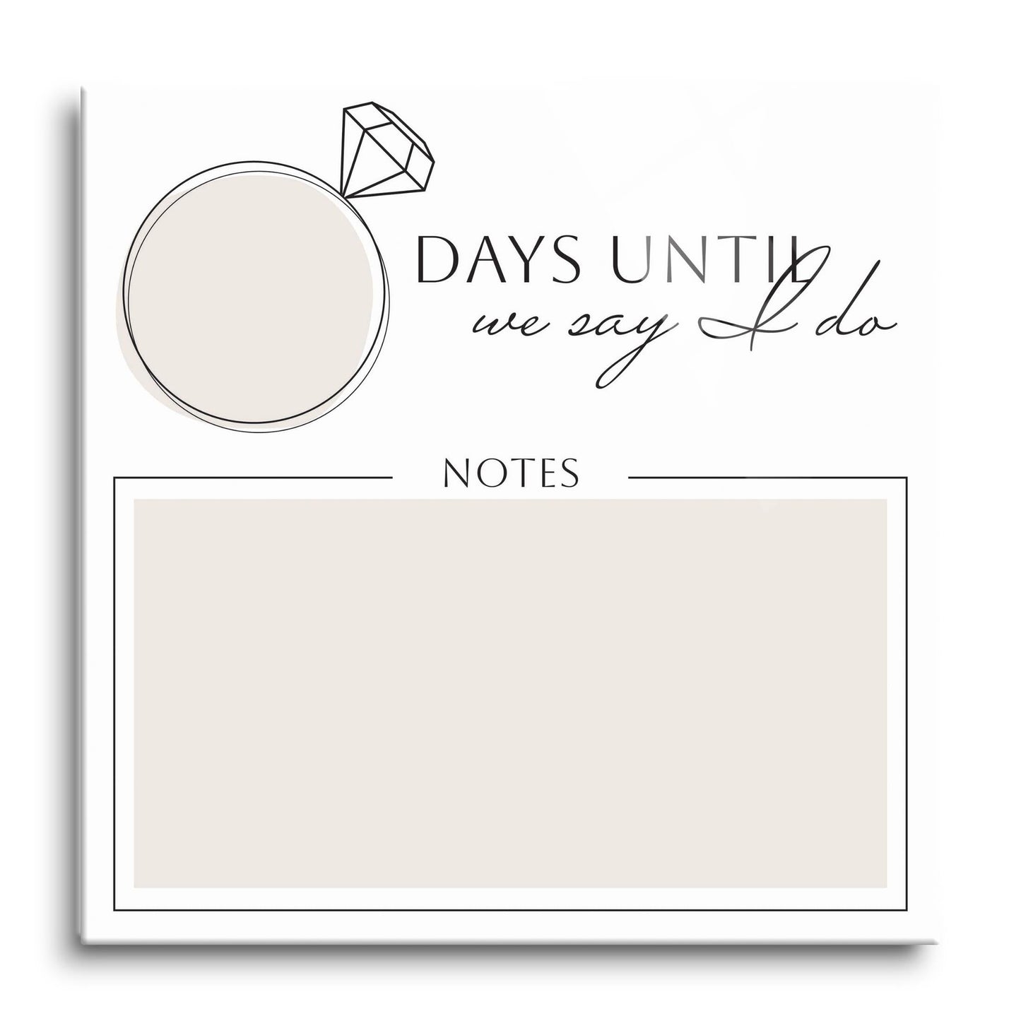 Minimalistic Beige Wedding Countdown with Notes | 12x12