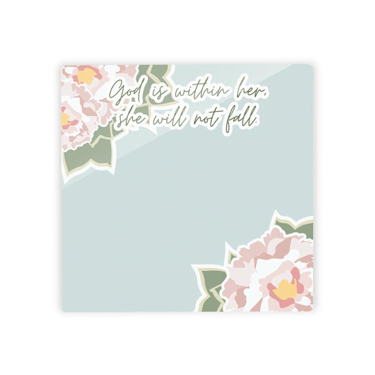 Colorful Faith Notes Floral God Is Within Her | 4x4
