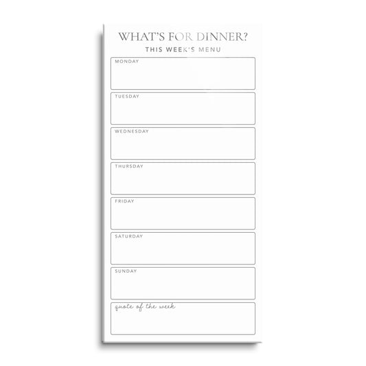 Minimalistic White What's For Dinner Menu Board | 12x24