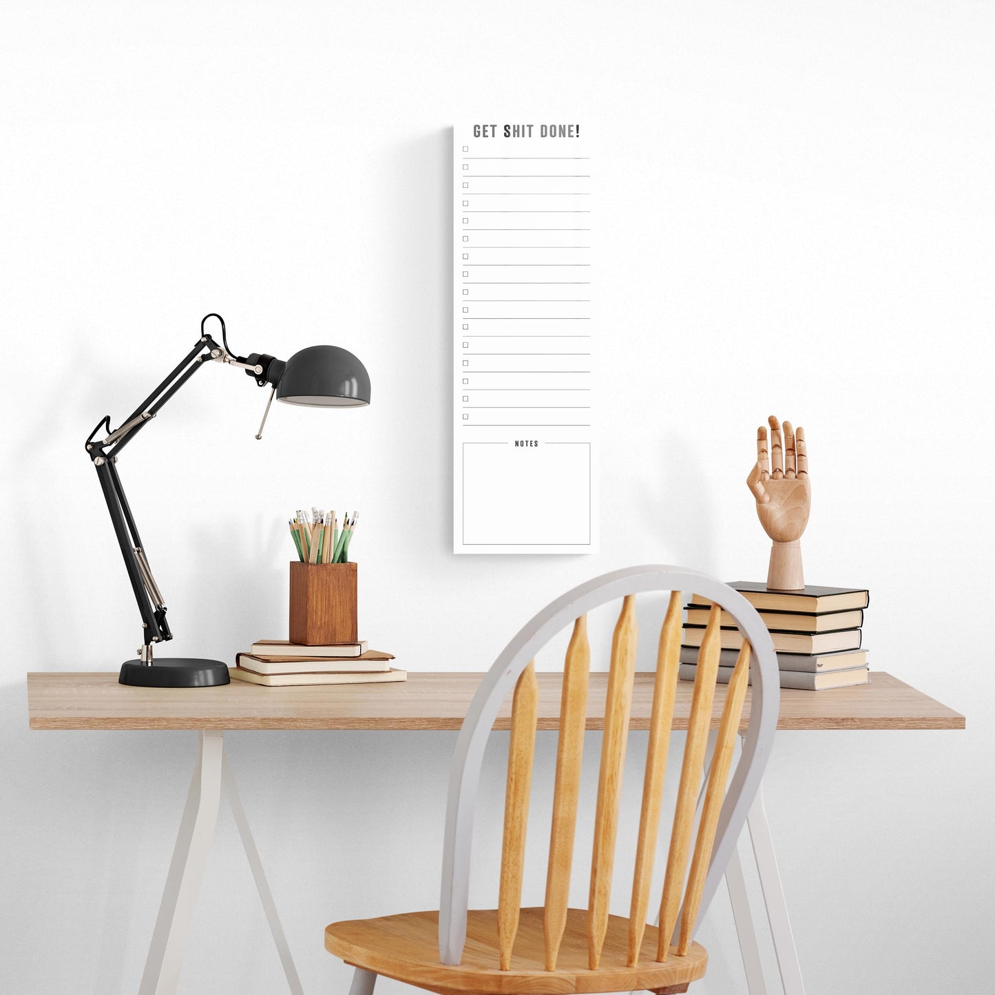 Minimalistic White To Do List Get Shit Done | 8x24